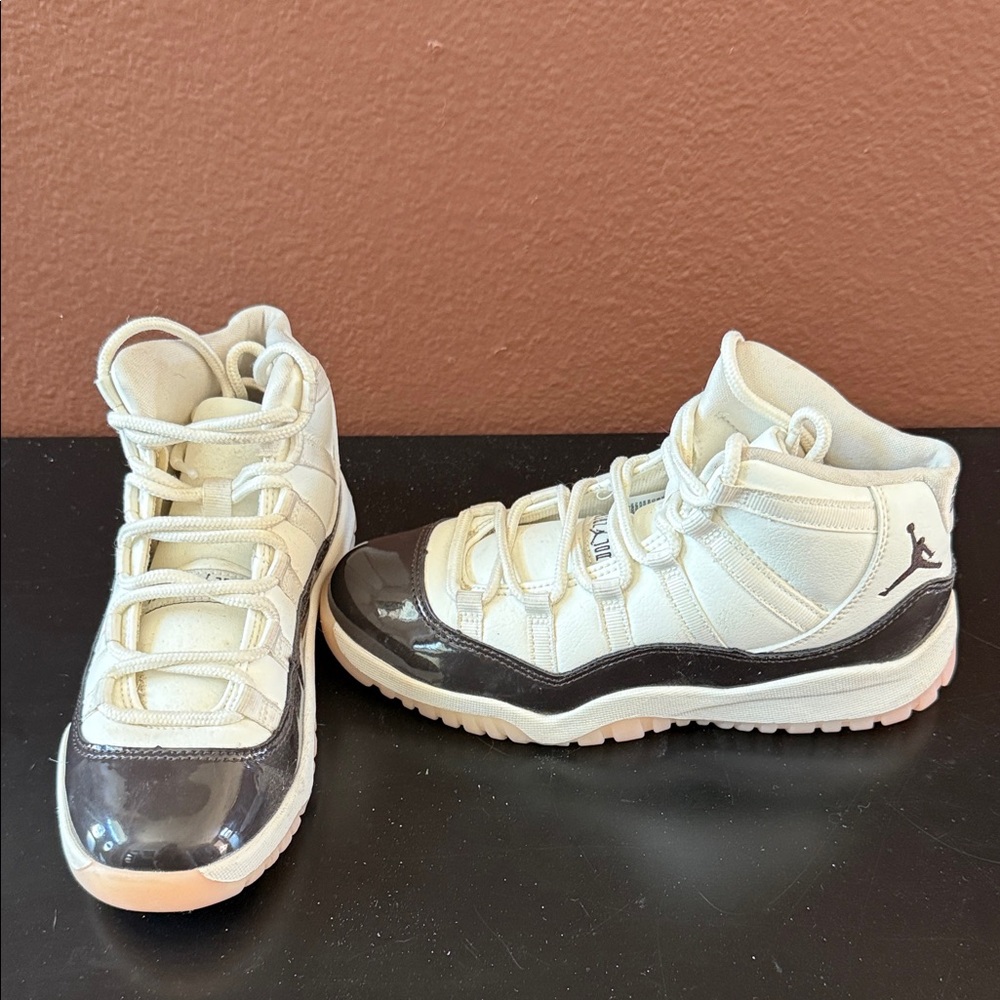 Jordan Kids High-Top Sneakers - Cream and Brown